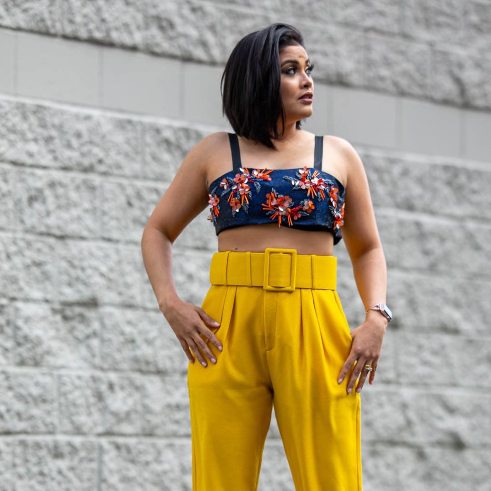 Mustard High-Waist Pants